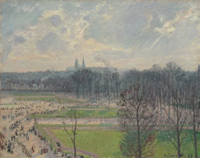 Framed Print : The Garden of the Tuileries on a Winter Afternoon, 1899. Creator: Camille Pissarro Framed Print : The Garden of the Tuileries on a Winter Afternoon, 1899. Creator: Camille Pissarro