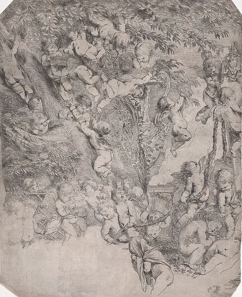 The garden of Venus, proof impression of upper left corner, ca. 1631-37