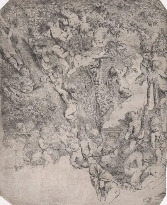 Framed Print : The garden of Venus, proof impression of upper left corner, ca. 1631-37 Framed Print : The garden of Venus, proof impression of upper left corner, ca. 1631-37
