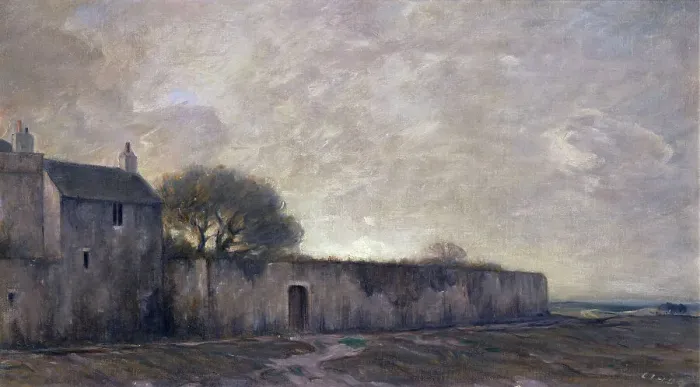 Framed Print : The garden wall, 1909. Creator: Charles John Holmes Framed Print : The garden wall, 1909. Creator: Charles John Holmes