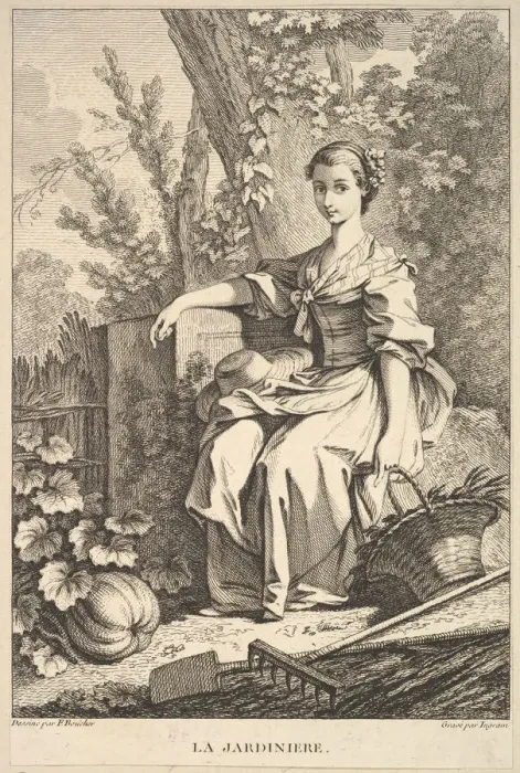 Framed Print : The Gardener, 1741-63. Creator: Francois Boucher Framed Print : The Gardener, 1741-63. Creator: Francois Boucher