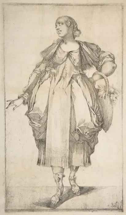 Framed Print : Gardener with a Basket on her Arm, from Hortulanae series, 1612-16 Framed Print : Gardener with a Basket on her Arm, from Hortulanae series, 1612-16
