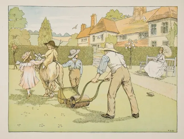 Framed Print : The Gardener, from Four and Twenty Toilers, pub. 1900 (colour lithograph) Framed Print : The Gardener, from Four and Twenty Toilers, pub. 1900 (colour lithograph)