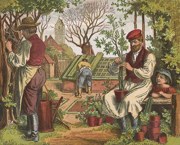 Gardening, 1871. Artist: Oskar Pletsch