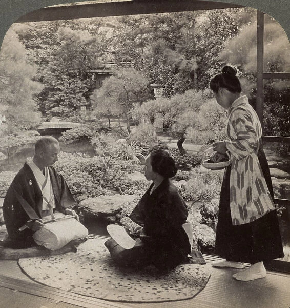 The gardens of the home of Mr Y Namikawa, leader in the art industries, Kyoto, Japan, 1904. Artist: Underwood & Underwood