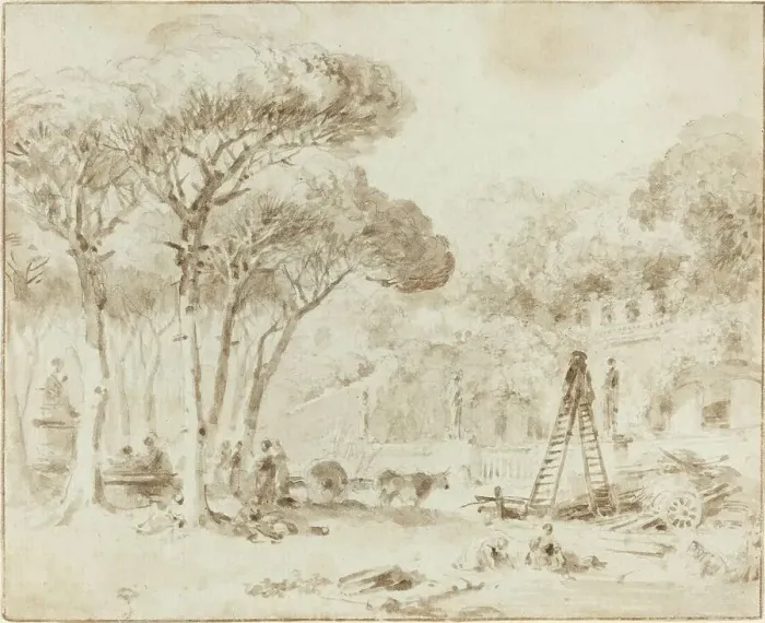 Framed Print : Gardens of an Italian Villa (Villa Medici?), 1773 / 1774. Creator: Jean-Honore Fragonard Framed Print : Gardens of an Italian Villa (Villa Medici?), 1773 / 1774. Creator: Jean-Honore Fragonard