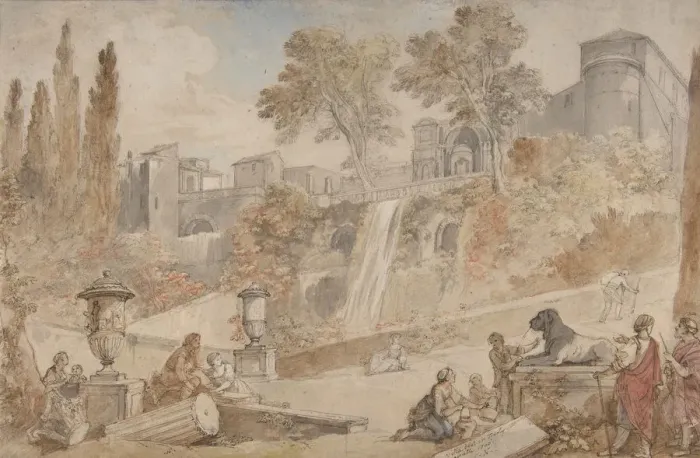 Framed Print : Gardens of the Villa d Este at Tivoli, 1760. Creator: Charles-Joseph Natoire Framed Print : Gardens of the Villa d Este at Tivoli, 1760. Creator: Charles-Joseph Natoire