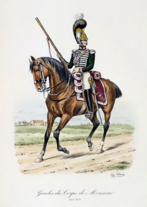 Framed Print : Gardes-du-Corps de Monsieur, 1820-24. Artist: Eugene Titeux Framed Print : Gardes-du-Corps de Monsieur, 1820-24. Artist: Eugene Titeux