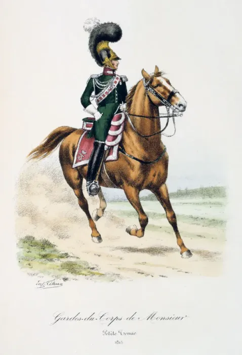 Framed Print : Gardes-du-Corps de Monsieur, Petite Tenue, 1815. Artist: Eugene Titeux Framed Print : Gardes-du-Corps de Monsieur, Petite Tenue, 1815. Artist: Eugene Titeux