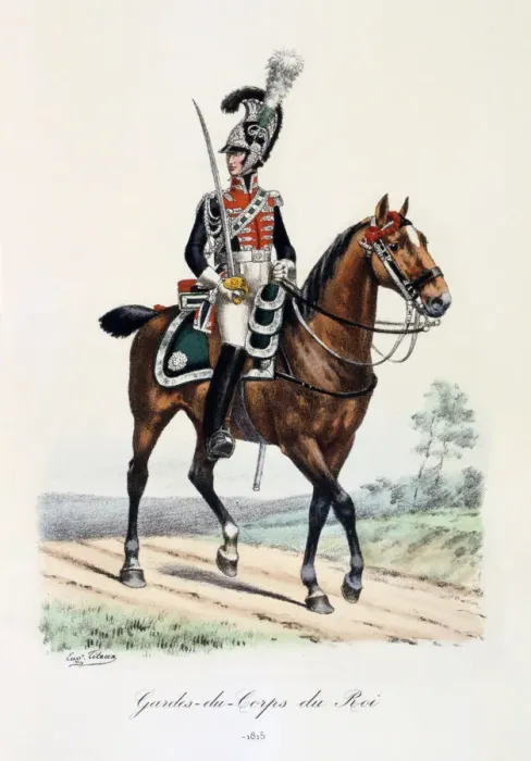 Framed Print : Gardes-du-Corps de Roi, 1815 Artist: Eugene Titeux Framed Print : Gardes-du-Corps de Roi, 1815 Artist: Eugene Titeux