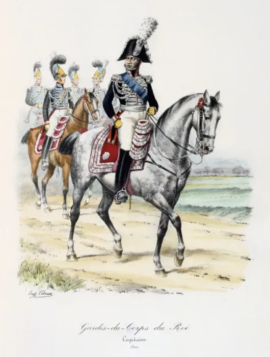 Framed Print : Gardes-du-Corps de Roi, Capitaine, 1820 Artist: Eugene Titeux Framed Print : Gardes-du-Corps de Roi, Capitaine, 1820 Artist: Eugene Titeux