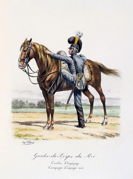Gardes-du-Corps de Roi, Cavalier d Equipage, Spanish Campaign, 1823 Artist: Eugene Titeux