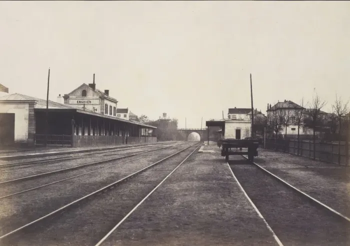Framed Print : Gare d Enghien, 1855. Creator: Edouard Baldus Framed Print : Gare d Enghien, 1855. Creator: Edouard Baldus