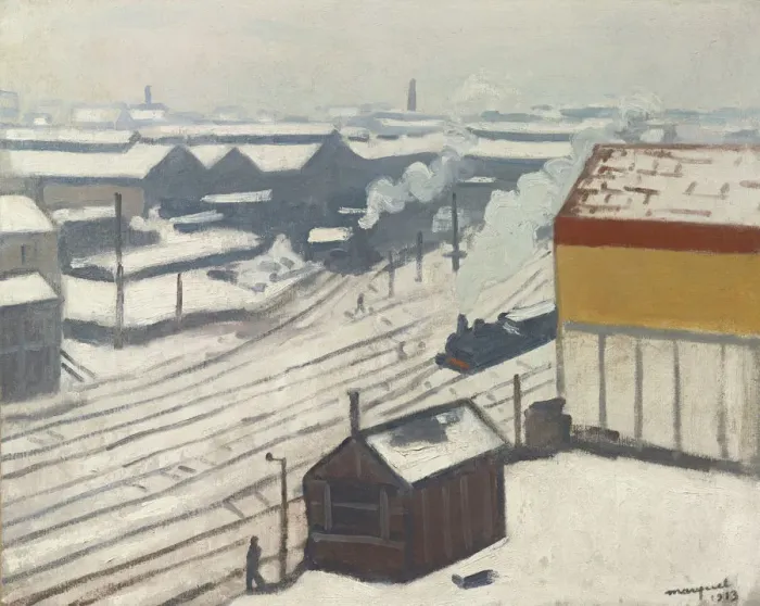 Framed Print : Gare Montparnasse in the Snow, 1913. Artist: Marquet, Pierre-Albert (1875-1947) Framed Print : Gare Montparnasse in the Snow, 1913. Artist: Marquet, Pierre-Albert (1875-1947)