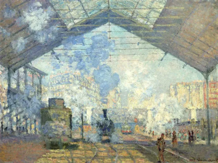 Framed Print : Gare Saint Lazare, Paris, 1877. Artist: Claude Monet Framed Print : Gare Saint Lazare, Paris, 1877. Artist: Claude Monet