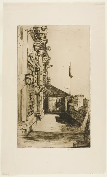 Framed Print : The Gargoyles, Stirling Castle, 1898. Creator: David Young Cameron Framed Print : The Gargoyles, Stirling Castle, 1898. Creator: David Young Cameron