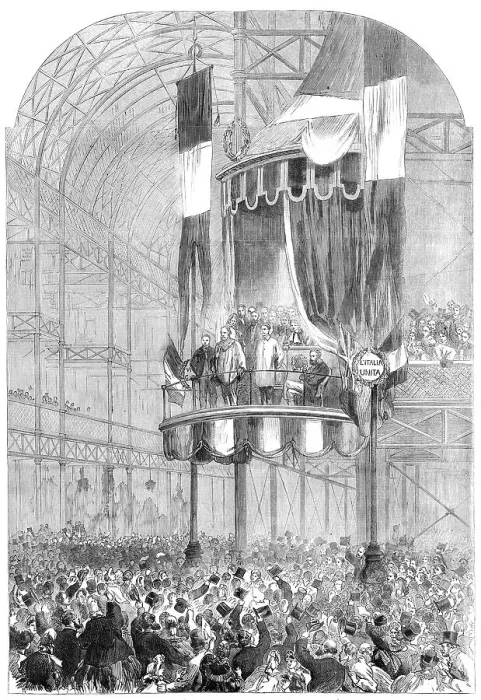 Framed Print : Garibaldi in England: Garibaldi at the Crystal Palace on Saturday last, 1864. Creator: Unknown Framed Print : Garibaldi in England: Garibaldi at the Crystal Palace on Saturday last, 1864. Creator: Unknown
