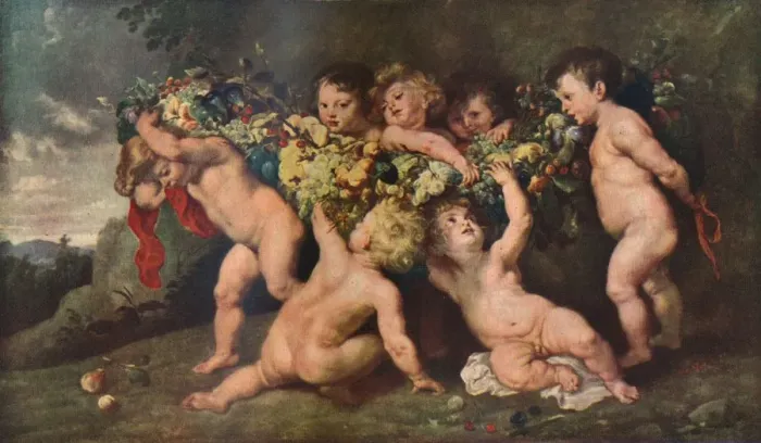 Framed Print : Garland of Fruit, 1615-17 (c1927). Artist: Peter Paul Rubens Framed Print : Garland of Fruit, 1615-17 (c1927). Artist: Peter Paul Rubens