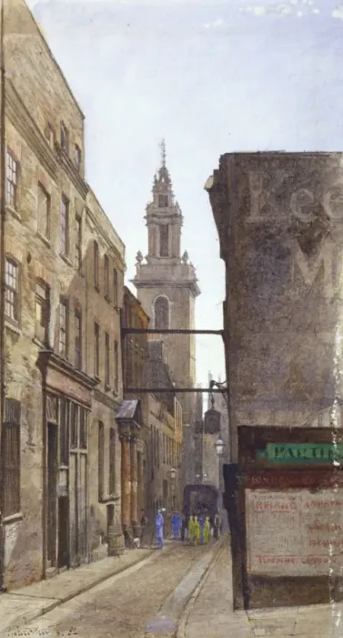 Framed Print : Garlick Hill, City of London, 1882. Artist: John Crowther Framed Print : Garlick Hill, City of London, 1882. Artist: John Crowther