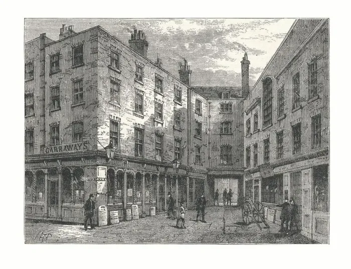Framed Print : Garraways Coffee House, 1878 Artist: Walter Thornbury