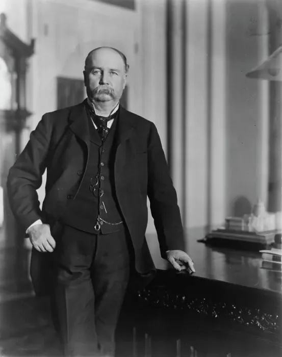 Framed Print : Garrett A. Hobart, three-quarter length portrait, standing, facing front, between 1897 and 1899. Creator: Frances Benjamin Johnston Framed Print : Garrett A. Hobart, three-quarter length portrait, standing, facing front, between 1897 and 1899. Creator: Frances Benjamin Johnston