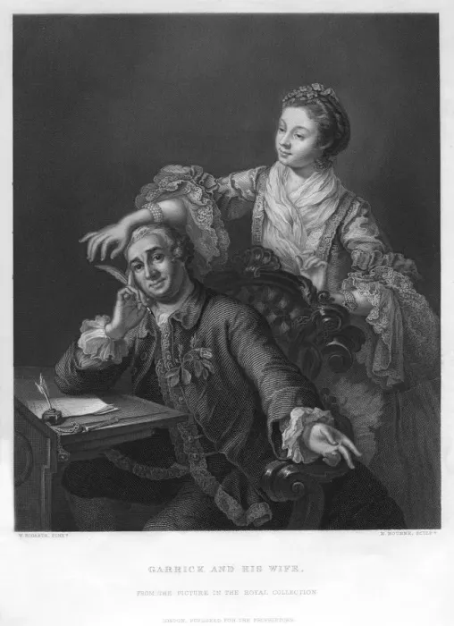 Framed Print : Garrick and his Wife, 1757 (19th century). Artist: H Bourne Framed Print : Garrick and his Wife, 1757 (19th century). Artist: H Bourne