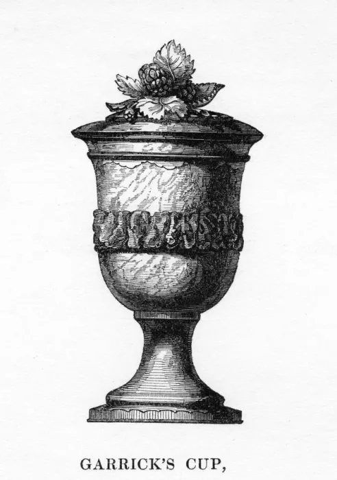 Framed Print : Garricks Cup, carved from Shakespeares mulberry tree, 18th century, (1840) Framed Print : Garricks Cup, carved from Shakespeares mulberry tree, 18th century, (1840)