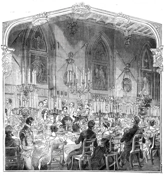 Framed Print : The Garter Banquet, St. Georges Hall, 1844. Creator: Stephen Sly Framed Print : The Garter Banquet, St. Georges Hall, 1844. Creator: Stephen Sly