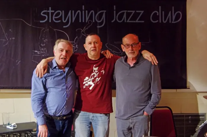 Framed Print : Gary Baldwin, Mike Bradley and Mick Hanson, Steyning Jazz Club, West Sussex, May 2016 Framed Print : Gary Baldwin, Mike Bradley and Mick Hanson, Steyning Jazz Club, West Sussex, May 2016