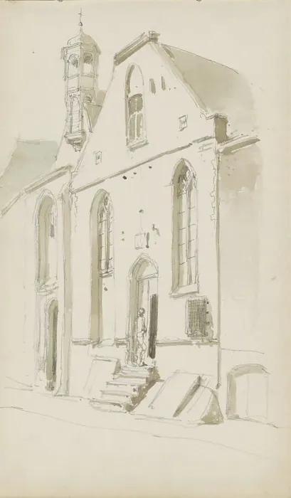 Framed Print : Gasthuiskerk on the Lange Delft in Middelburg, c. 1856-c. 1861. Creator: Cornelis Springer Framed Print : Gasthuiskerk on the Lange Delft in Middelburg, c. 1856-c. 1861. Creator: Cornelis Springer