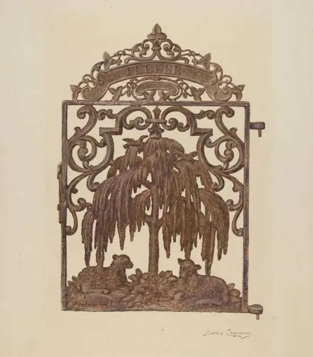 Framed Print : Gate, c. 1940. Creator: Sarkis Erganian Framed Print : Gate, c. 1940. Creator: Sarkis Erganian