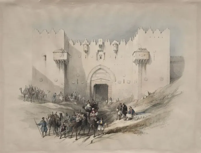 Framed Print : Gate of Damascus, Jerusalem, 1839. Creator: David Roberts (British, 1796-1864) Framed Print : Gate of Damascus, Jerusalem, 1839. Creator: David Roberts (British, 1796-1864)