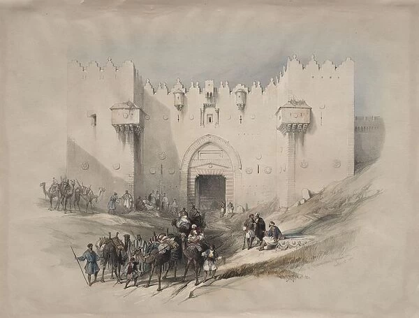 Gate of Damascus, Jerusalem, 1839. Creator: David Roberts (British, 1796-1864)