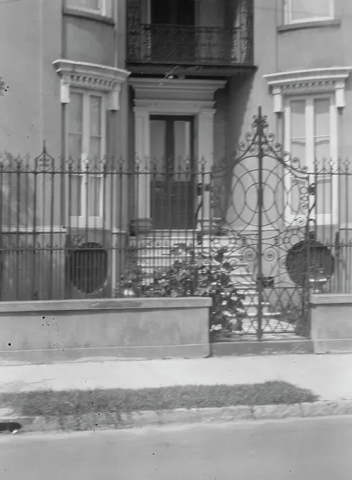 Framed Print : Gate and doorway of a multi-story house, [The James Simmons House, 37 Meeting Street]... c1920-1926 Creator: Arnold Genthe