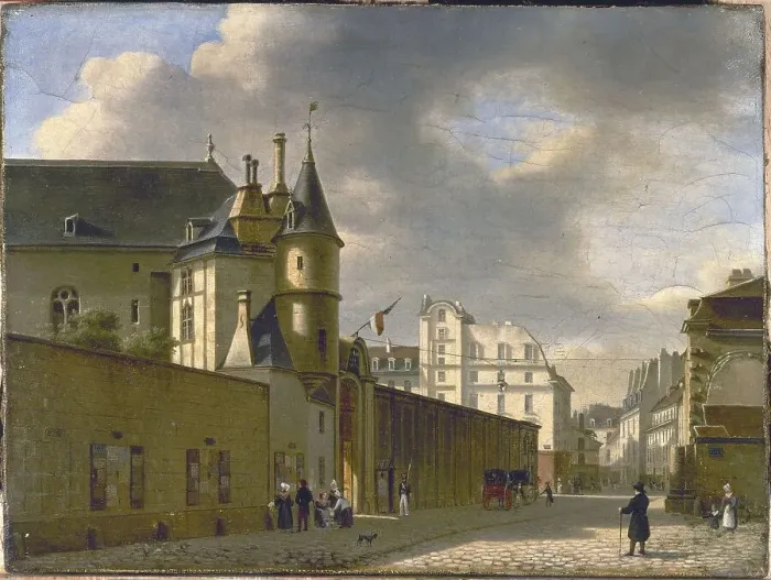 Framed Print : Gate of the Hotel de Clisson and rue des Archives, around 1840. Creator: Unknown Framed Print : Gate of the Hotel de Clisson and rue des Archives, around 1840. Creator: Unknown