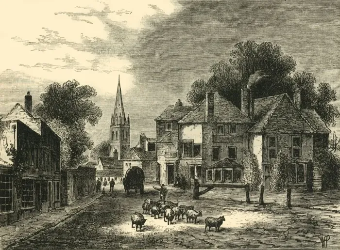 Framed Print : The Gate-House, Highgate, in 1820, (c1876). Creator: Unknown Framed Print : The Gate-House, Highgate, in 1820, (c1876). Creator: Unknown