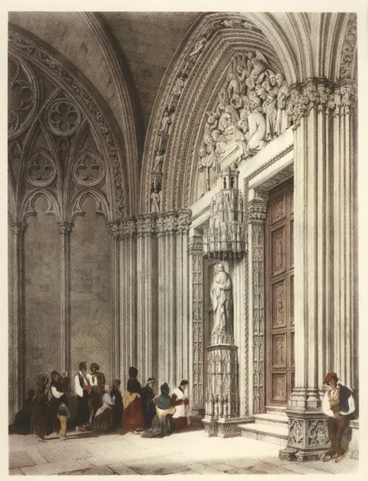 Framed Print : Gate under Pamplona Cathedral