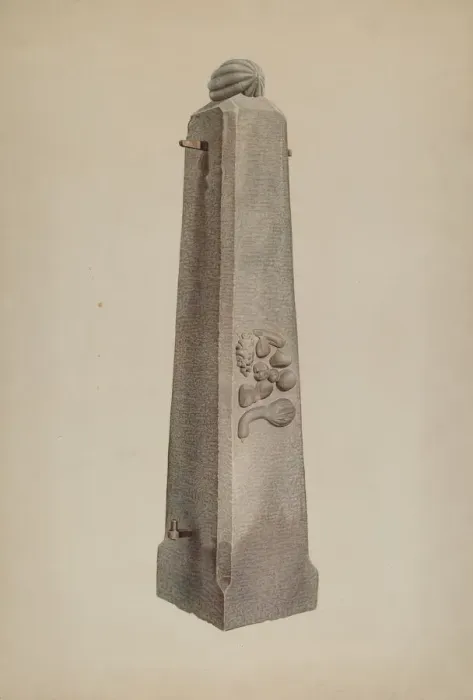 Framed Print : Gate Post, c. 1941. Creator: Edward DiGennero Framed Print : Gate Post, c. 1941. Creator: Edward DiGennero