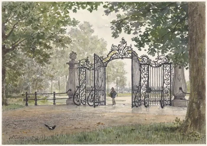 Framed Print : Gate and railings of the Vreedenhoff in Nieuwersluis on the Vecht, 1886. Creator: Willem de Famars Testas Framed Print : Gate and railings of the Vreedenhoff in Nieuwersluis on the Vecht, 1886. Creator: Willem de Famars Testas