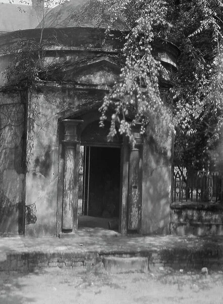 Gatehouse in front of the Joseph Manigault House, 350 Meeting Street, Charleston... c1920-c1926. Creator: Arnold Genthe