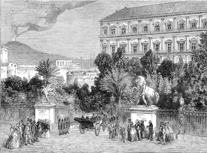 Framed Print : Gates of the King's Palace, Naples, 1860. Creator: W Thomas Framed Print : Gates of the King's Palace, Naples, 1860. Creator: W Thomas