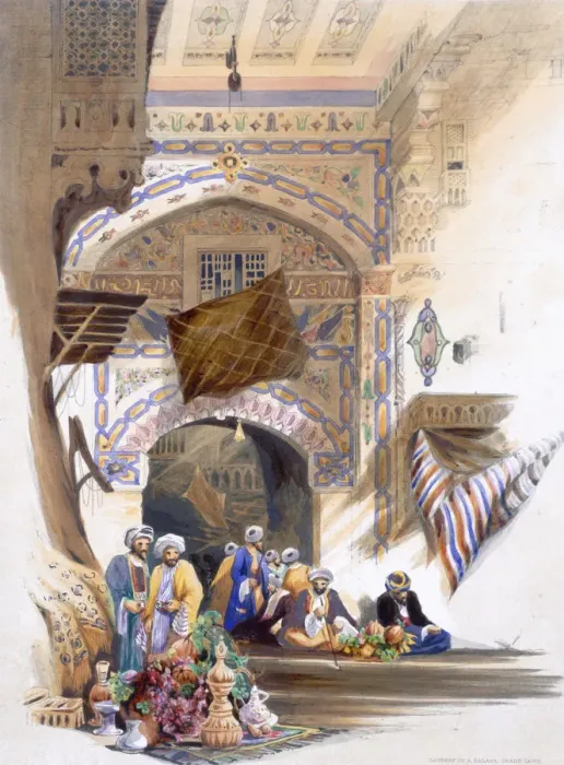 Framed Print : Gateway of a Bazaar, Grand Cairo, Egypt, 1846. Artist: A Margaretta Burr Framed Print : Gateway of a Bazaar, Grand Cairo, Egypt, 1846. Artist: A Margaretta Burr
