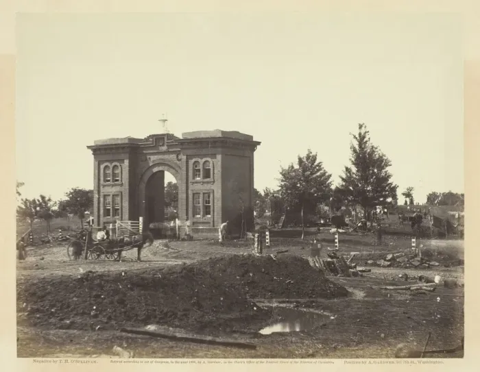 Framed Print : Gateway of Cemetery, Gettysburg, July 1863. Creator: Alexander Gardner Framed Print : Gateway of Cemetery, Gettysburg, July 1863. Creator: Alexander Gardner