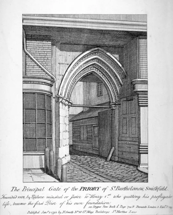 Framed Print : Gateway to the Church of St Bartholomew-the-Great, Smithfield, City of London, 1793 Framed Print : Gateway to the Church of St Bartholomew-the-Great, Smithfield, City of London, 1793
