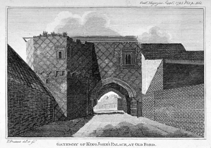 Framed Print : Gateway of King Johns Palace at Old Ford, Poplar, London, 1793. Artist: Thomas Prattent Framed Print : Gateway of King Johns Palace at Old Ford, Poplar, London, 1793. Artist: Thomas Prattent