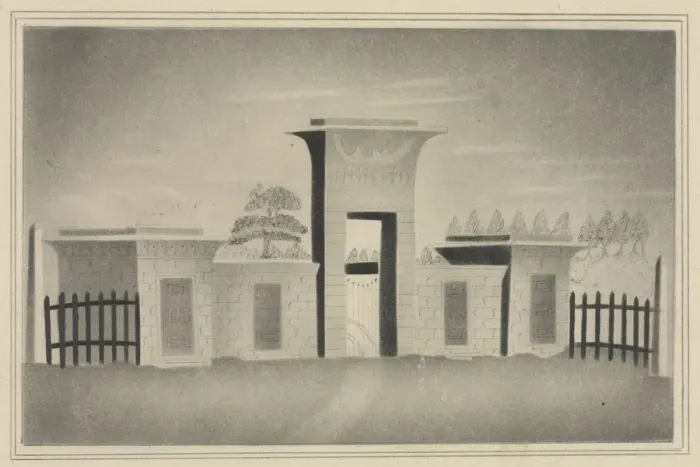 Framed Print : The Gateway of Mount Auburn, near Boston. Creator: Mary Altha Nims (American, 1817-1907) Framed Print : The Gateway of Mount Auburn, near Boston. Creator: Mary Altha Nims (American, 1817-1907)