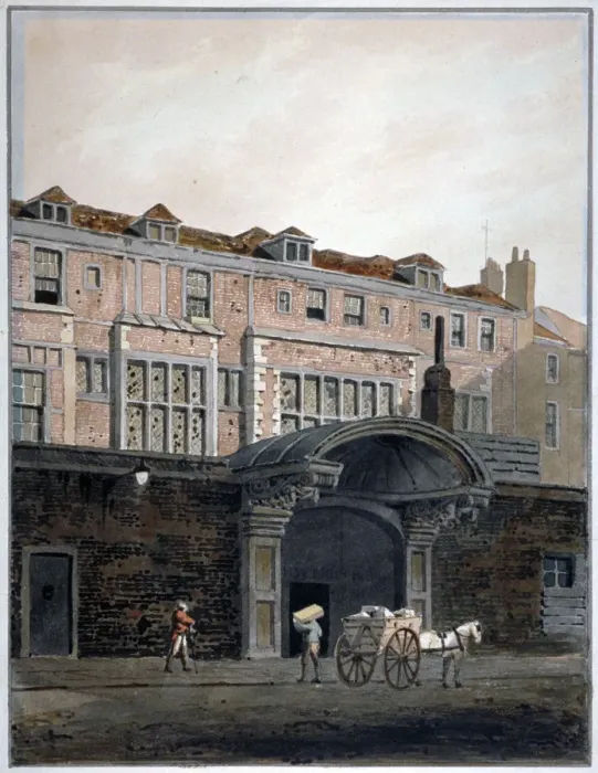 Framed Print : Gateway of Winchester Place, London, 1820. Artist: George Shepherd Framed Print : Gateway of Winchester Place, London, 1820. Artist: George Shepherd