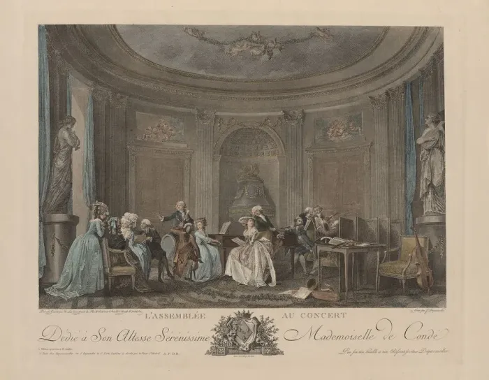 Framed Print : A Gathering at a Concert. Artist: Lafrensen, Niclas (1737-1807) Framed Print : A Gathering at a Concert. Artist: Lafrensen, Niclas (1737-1807)
