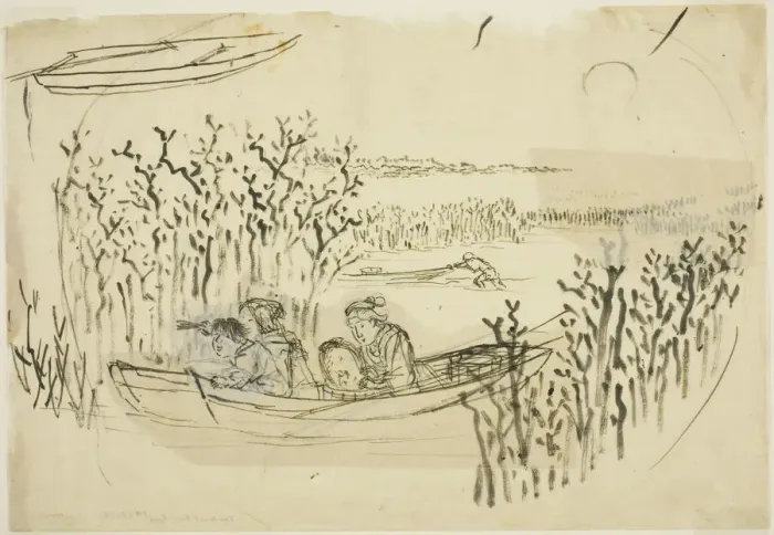 Framed Print : Gathering Seaweed at Omori, n. d. Creator: Utagawa Kuniyoshi Framed Print : Gathering Seaweed at Omori, n. d. Creator: Utagawa Kuniyoshi