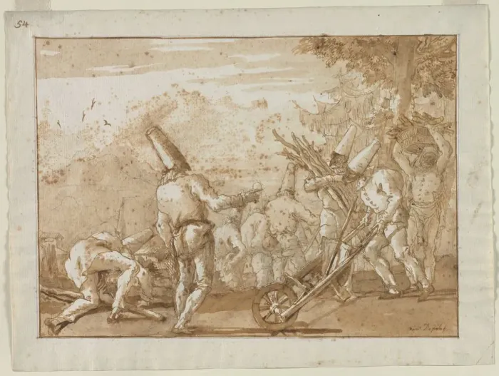 Framed Print : Gathering Wood, late 1790s. Creator: Giovanni Domenico Tiepolo (Italian, 1727-1804) Framed Print : Gathering Wood, late 1790s. Creator: Giovanni Domenico Tiepolo (Italian, 1727-1804)